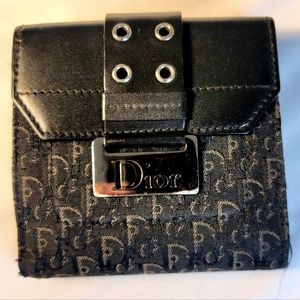 Dior Dark Brown Oblique Canvas And Leather Street Chic Compact Wallet